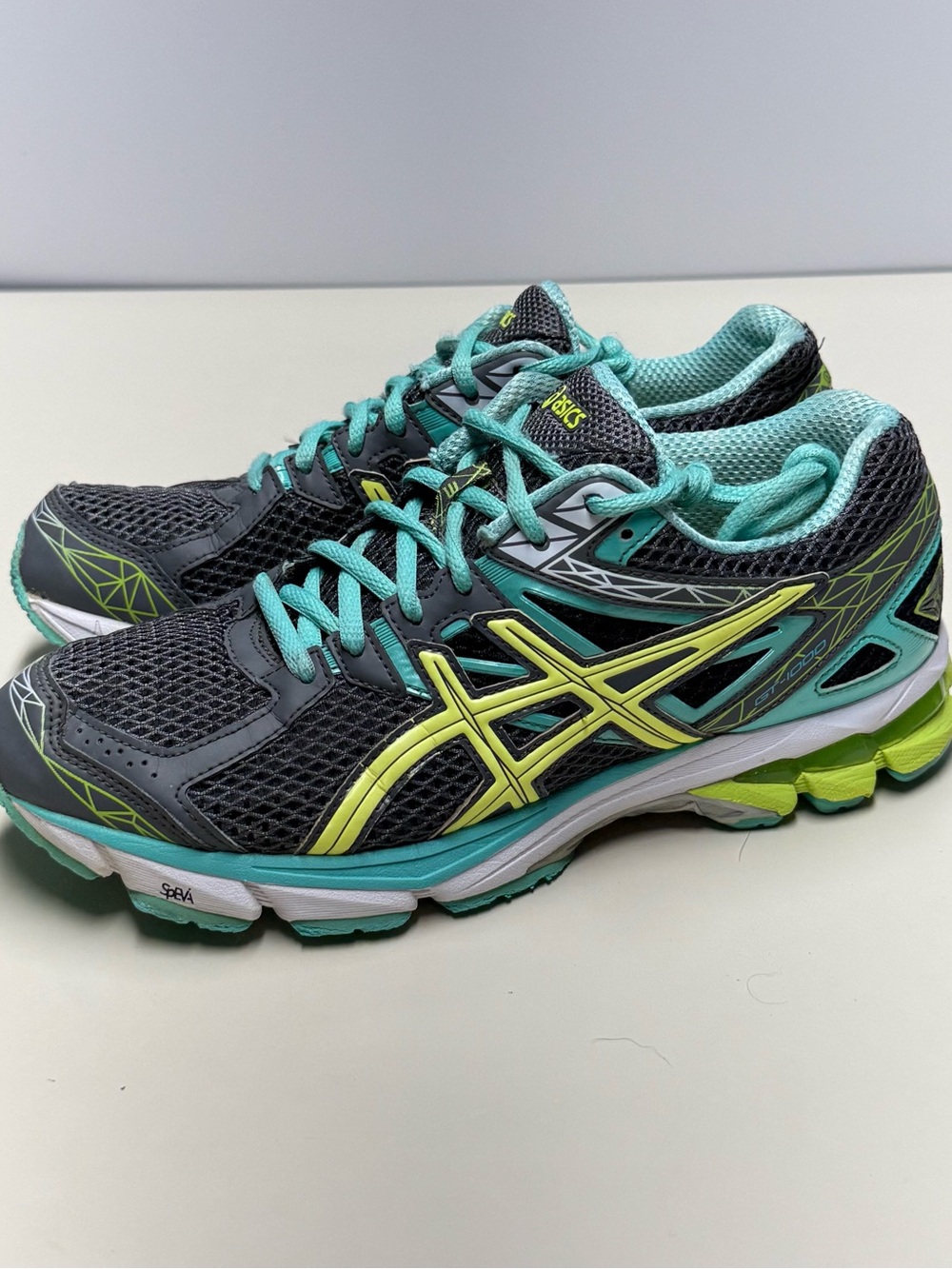 ASICS GEL-Kayano women’s Running Sneakers Gray/Teal/Yellow US 9 T4K8N
